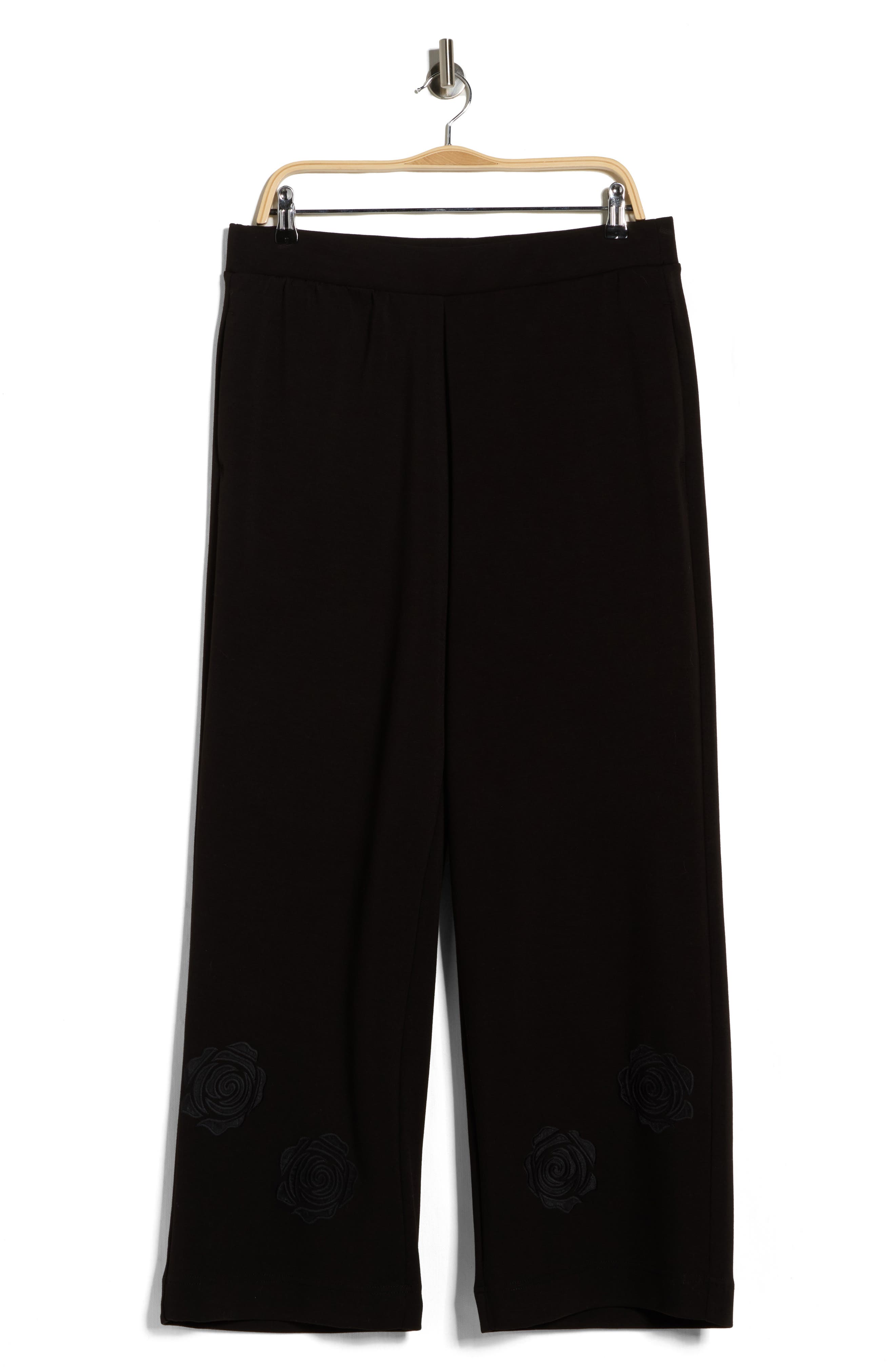 T Tahari Rose Embroidered Scuba Pants