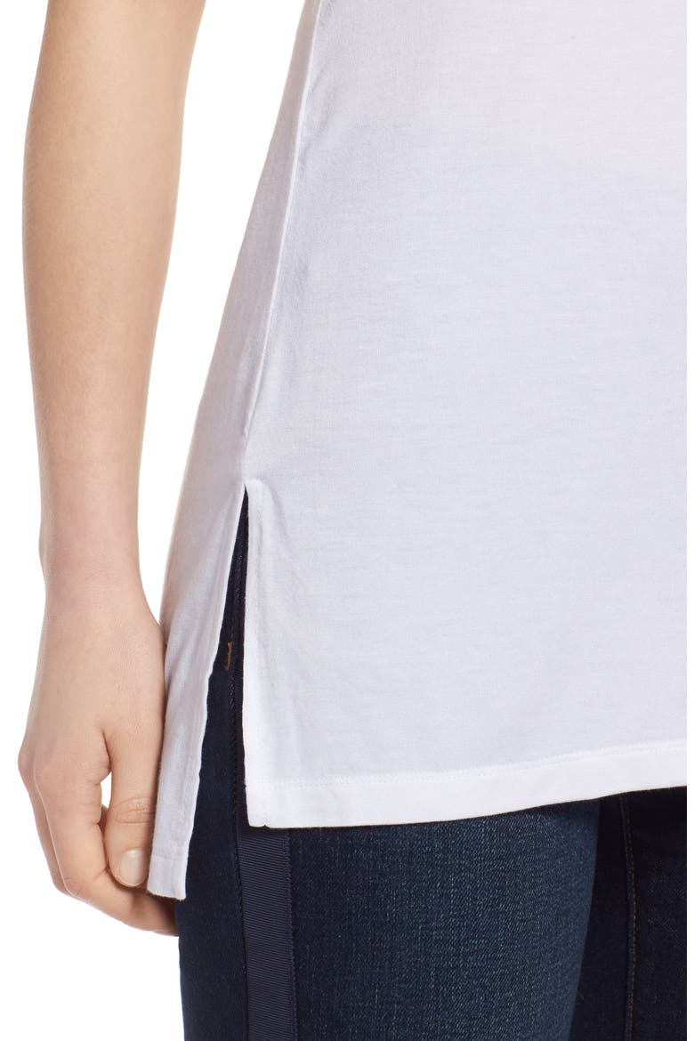 V-Neck Tunic T-Shirt, Alternate, color, WHITE