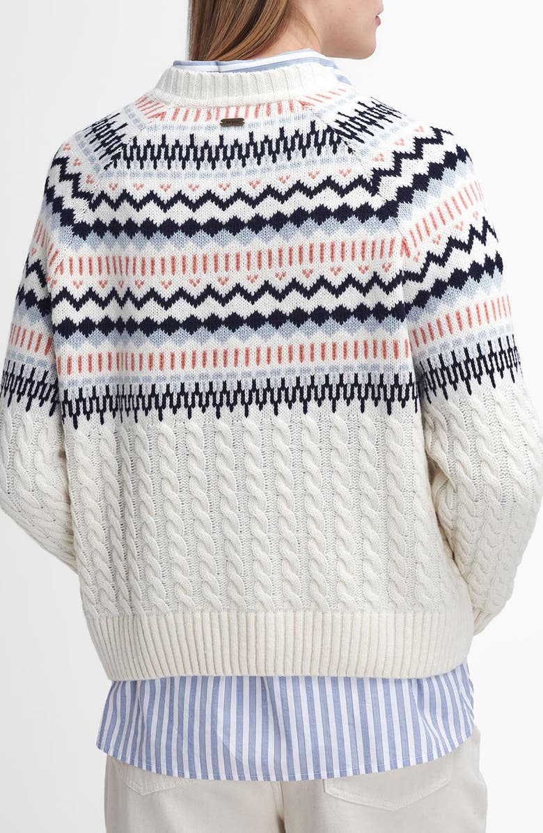 Barbour Marnie Fair Isle Wool Blend Crewneck Sweater, Alternate, color, Ecru Beige