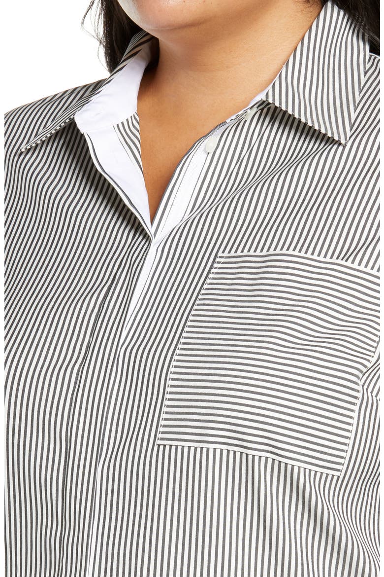 Ruxton Stripe Cotton Blend Shirt, Alternate, color, CASTLE GREY MULTI