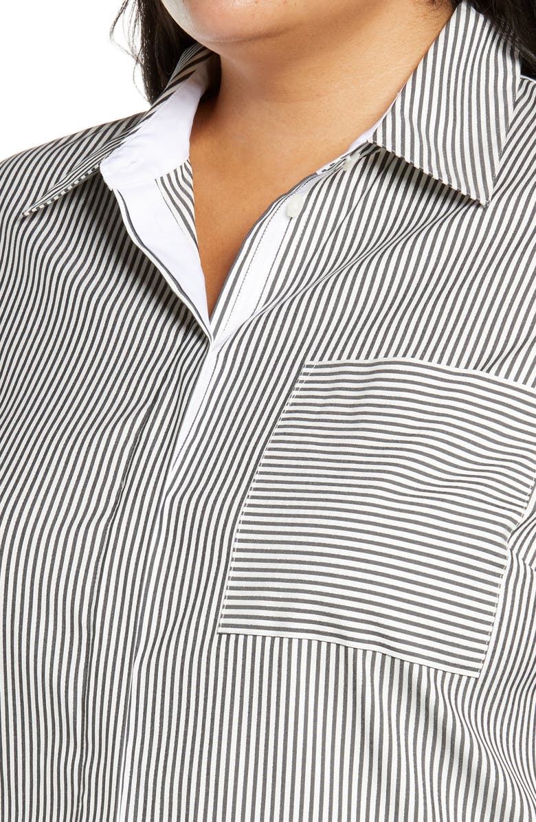 Lafayette 148 New York Ruxton Stripe Cotton Blend Shirt, Alternate, color, 