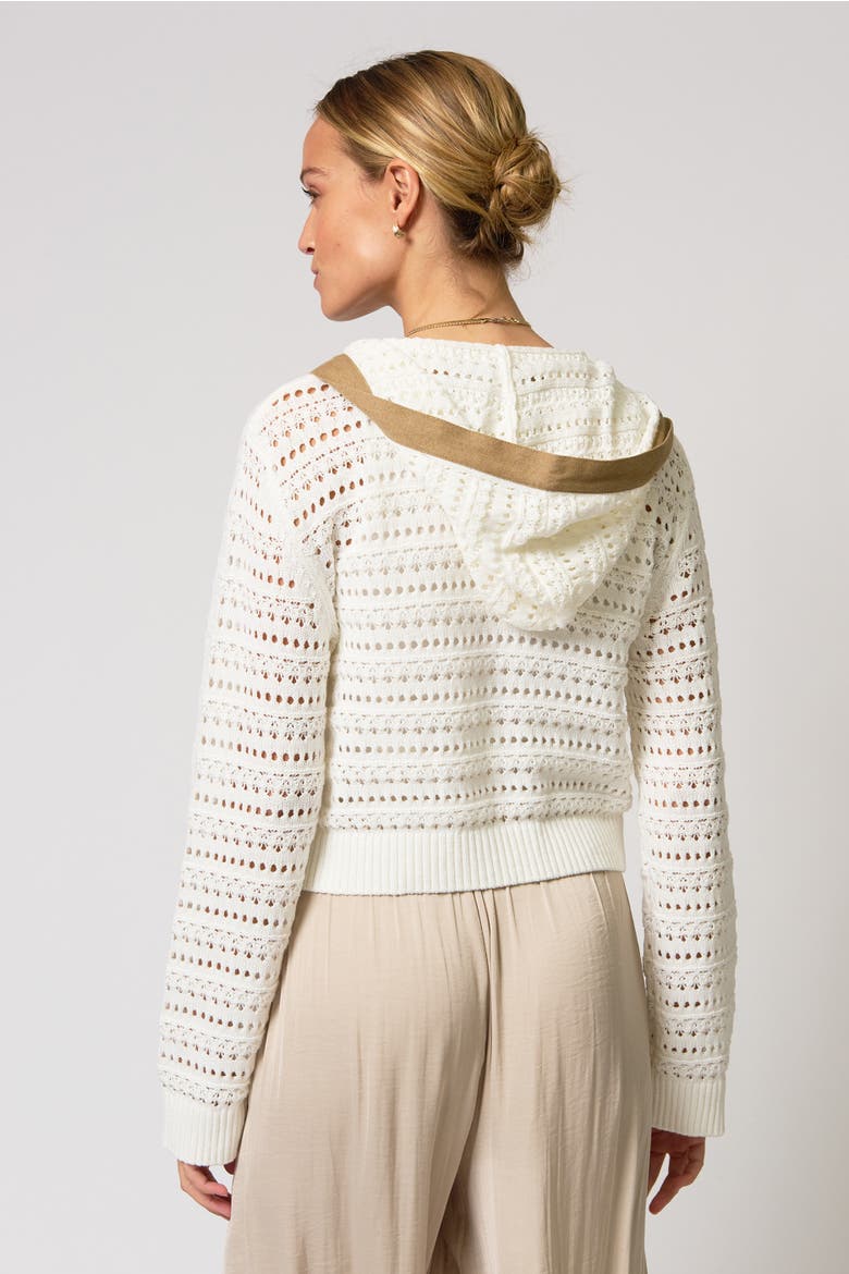 Avery Mixed Media Hooded Cardi, Alternate, color, IVORY