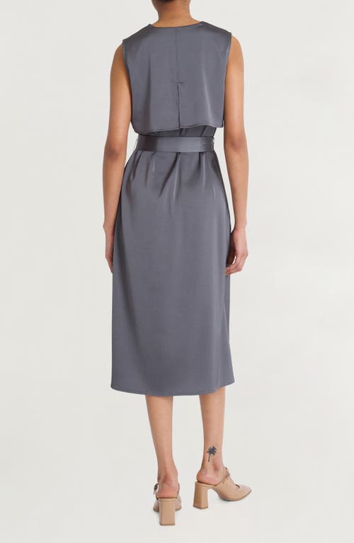LUXELY LUXELY SLEEVELESS MIDI SHIRTDRESS