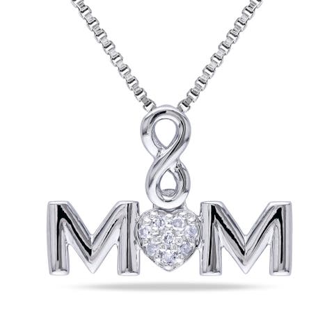 Diamond Infinity Heart "mom" Necklace