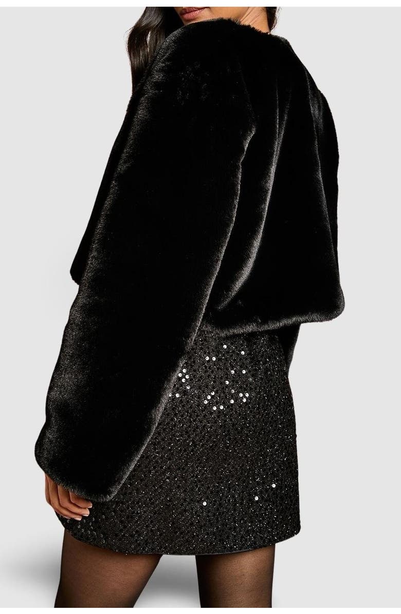 Coast Edge To Edge Faux Fur Coat, Alternate, color, Black