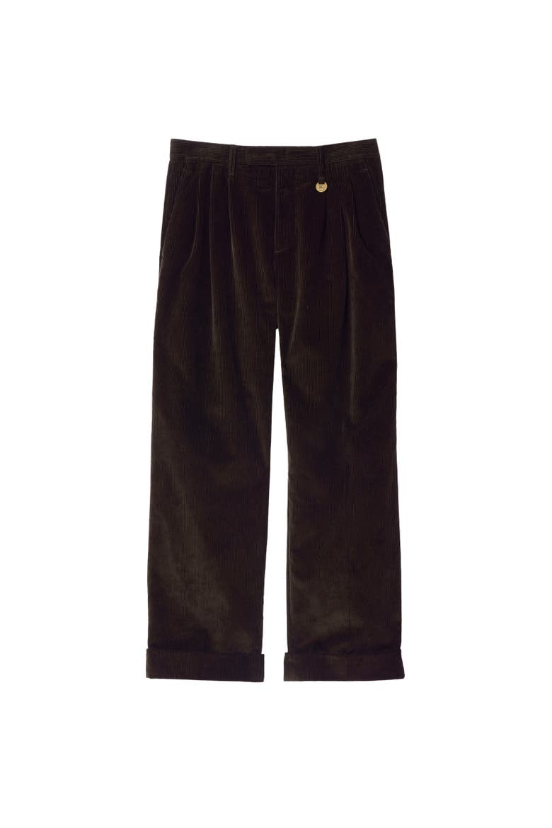 Corduroy Trousers, Alternate, color, Clove brown