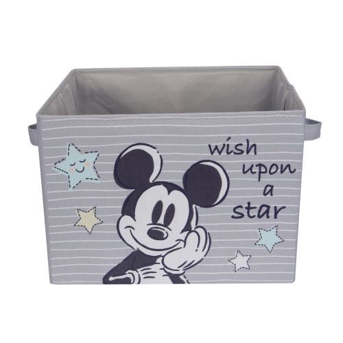 Lambs & Ivy Disney Mickey Mouse Foldable Storage Basket/container/bin In Gray