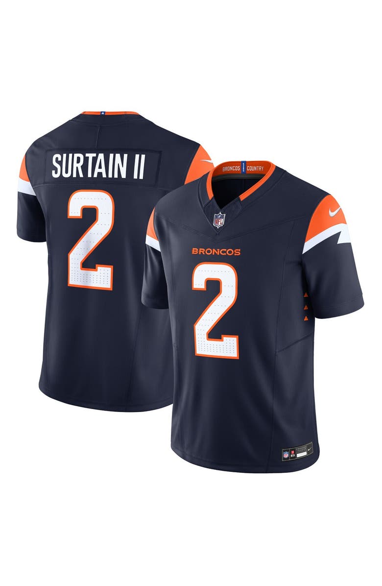 Nike Men's Nike Patrick Surtain II Navy Denver Broncos Mile High Collection Vapor F.U.S.E. Limited Jersey, Main, color, Navy