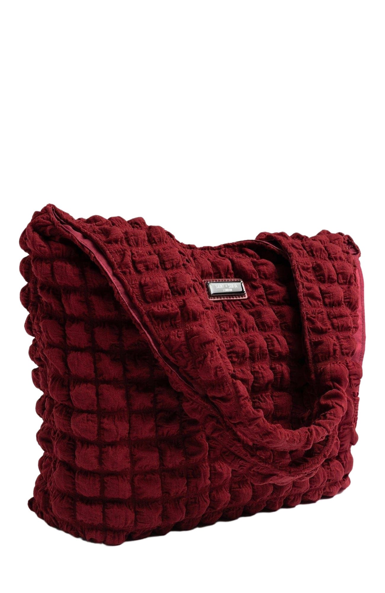 Saint + Sofia Soho Shoulder Tote Bag, Alternate, color, Burgundy