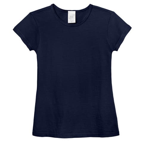 Girls Organic Cotton Soft Jersey Cap Sleeve Crew Tee (Baby)
