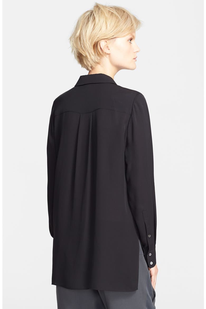 'Classic' Button Front Top, Alternate, color, BLACK