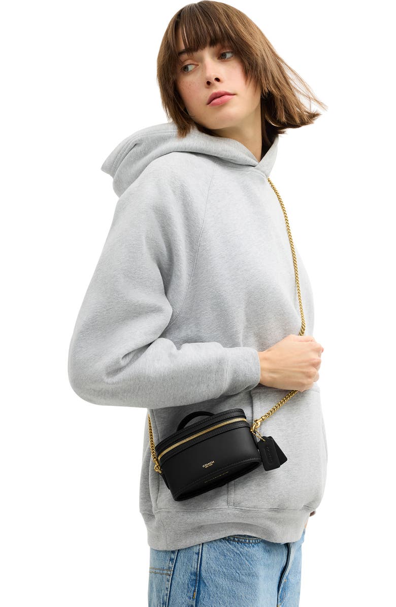 COACH Trail Leather Crossbody Bag, Alternate, color, Black