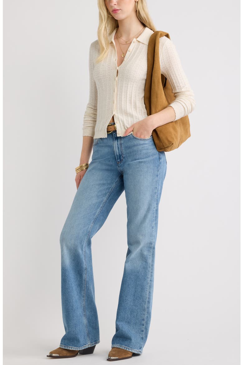 Ribbed Pointelle Cardigan, Alternate, color, BEIGE OATMEAL LIGHT HEATHER