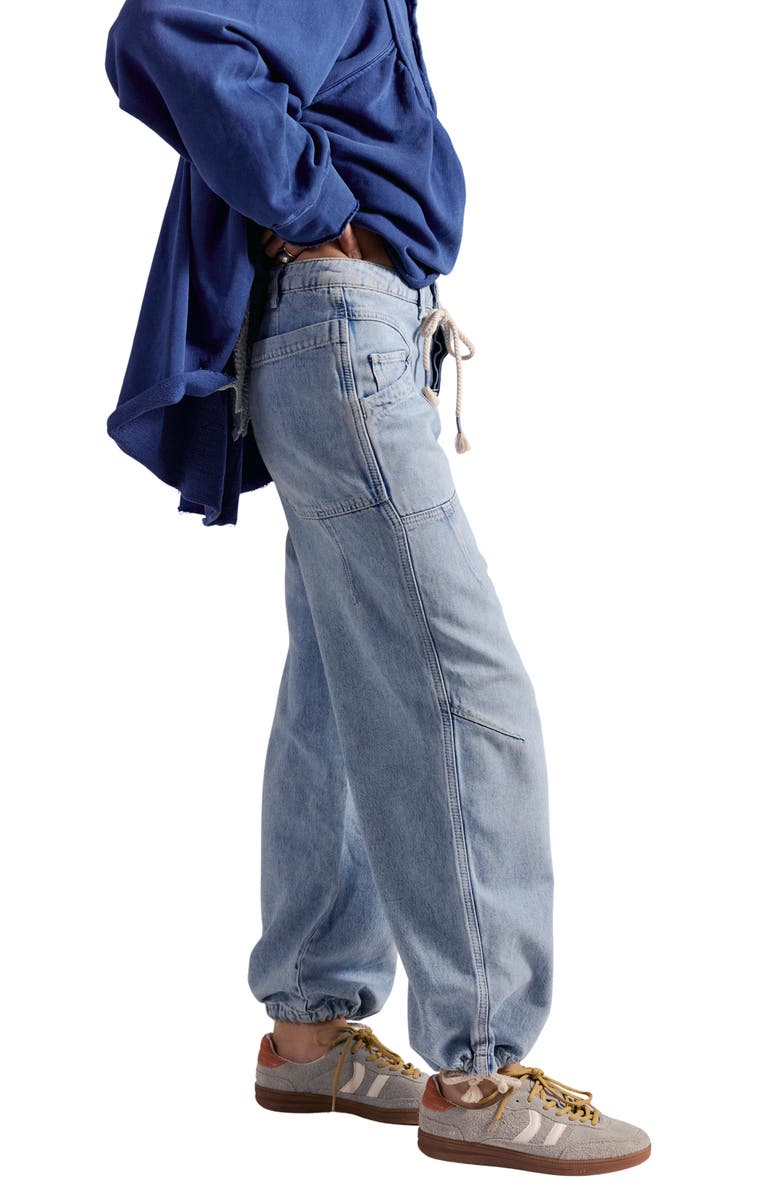 Free People Love Language Drawstring Jogger Jeans, Alternate, color, No Drama