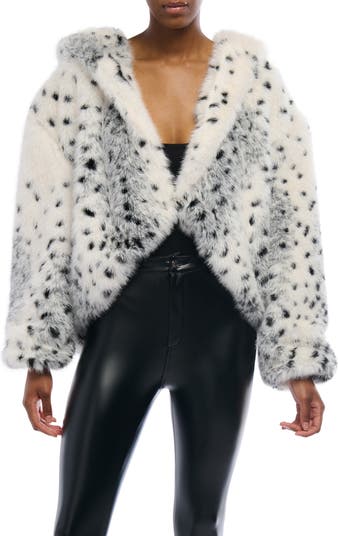 Jolene Faux Fur Hooded Crop Jacket