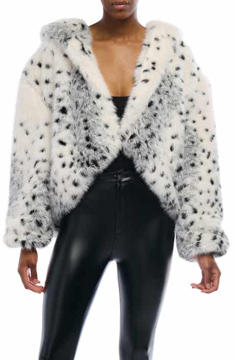 AZALEA WANG Leo Hooded Faux Fur Jacket