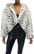 AZALEA WANG Leo Hooded Faux Fur Jacket