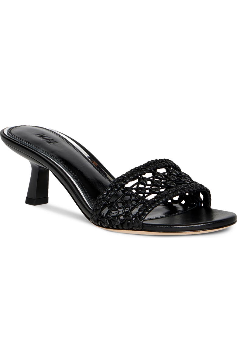 PAIGE Fallyn Woven Kitten Heel Slide Sandal, Main, color, Black