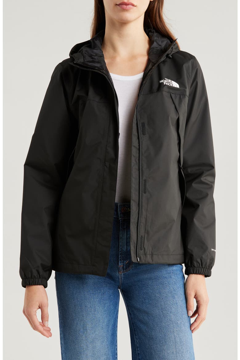 Antora Waterproof Hooded Rain Jacket, Main, color, TNF BLACK