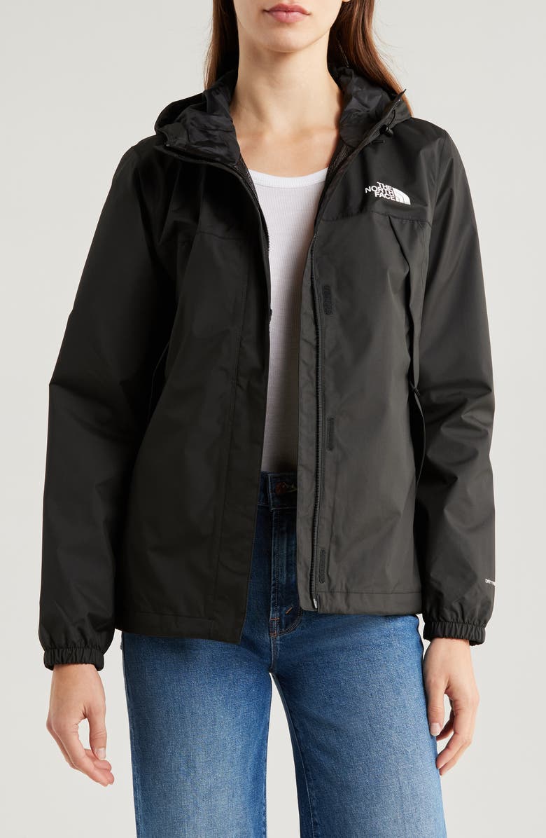 The North Face Antora Waterproof Hooded Rain Jacket, Main, color, Tnf Black