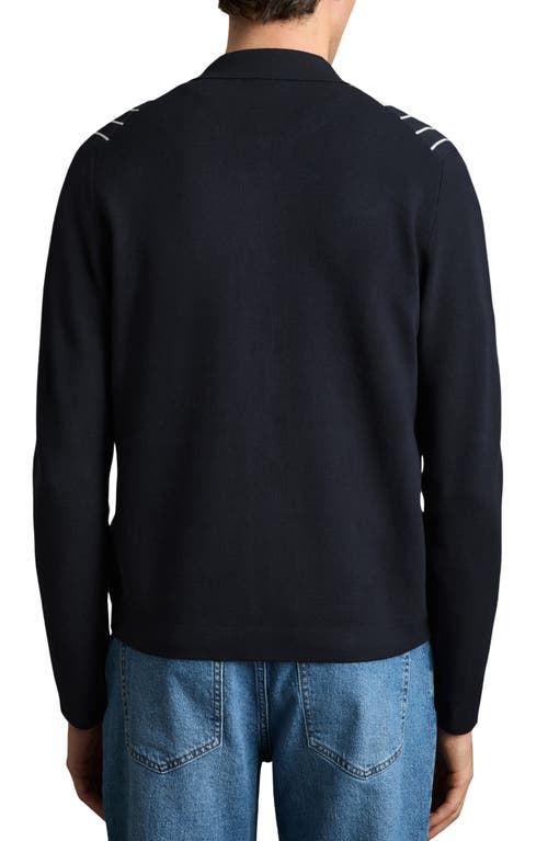 REISS REISS AMBIENT STRIPE ZIP CARDIGAN