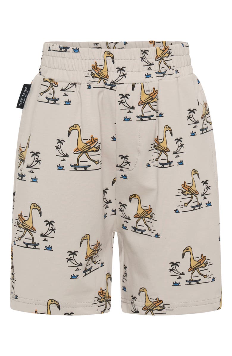 TINY TRIBE Kids' Print Cotton Shorts, Main, color, Grey