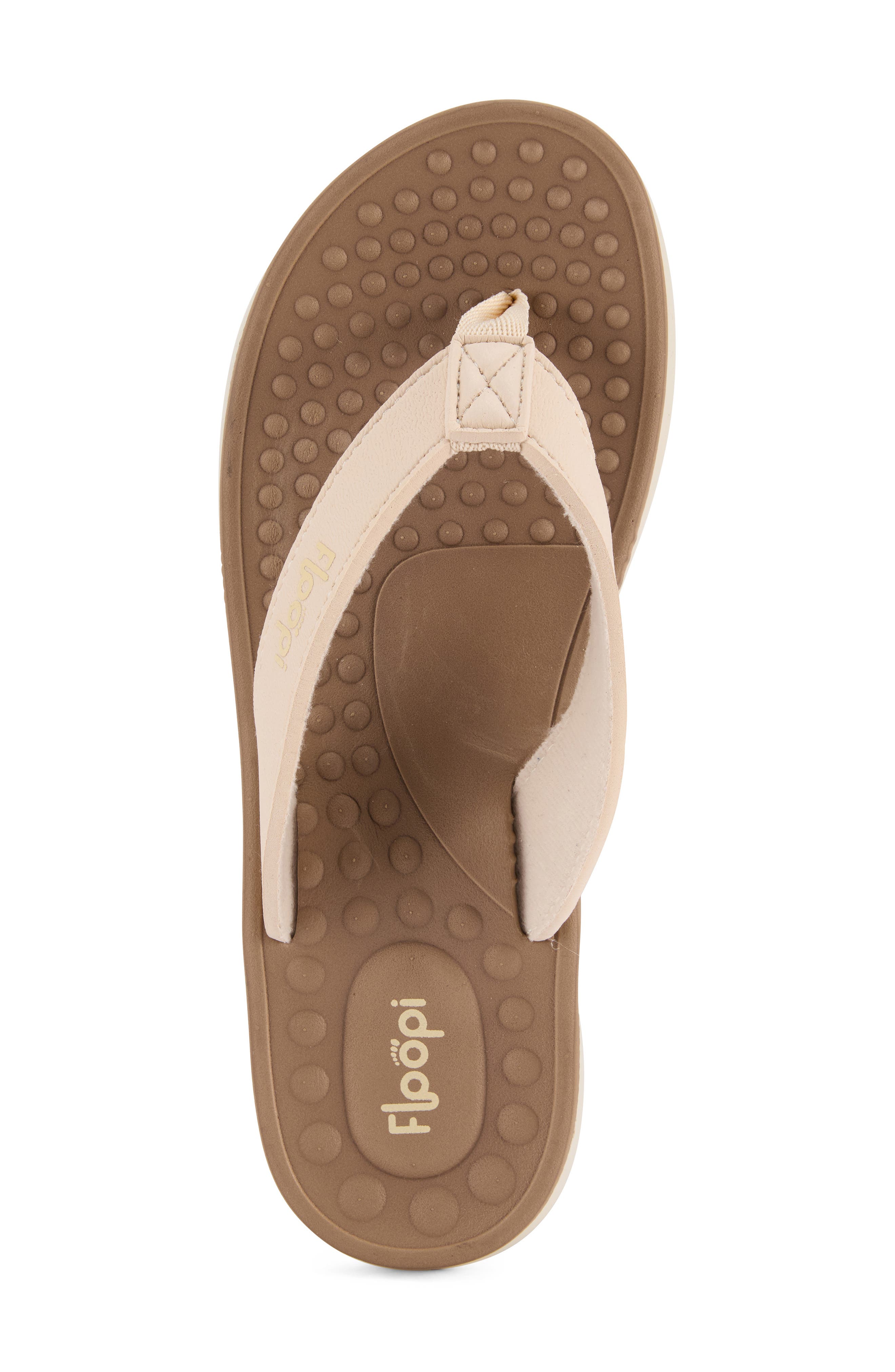 Faux Leather Thong Sandal, Alternate, color, BEIGE