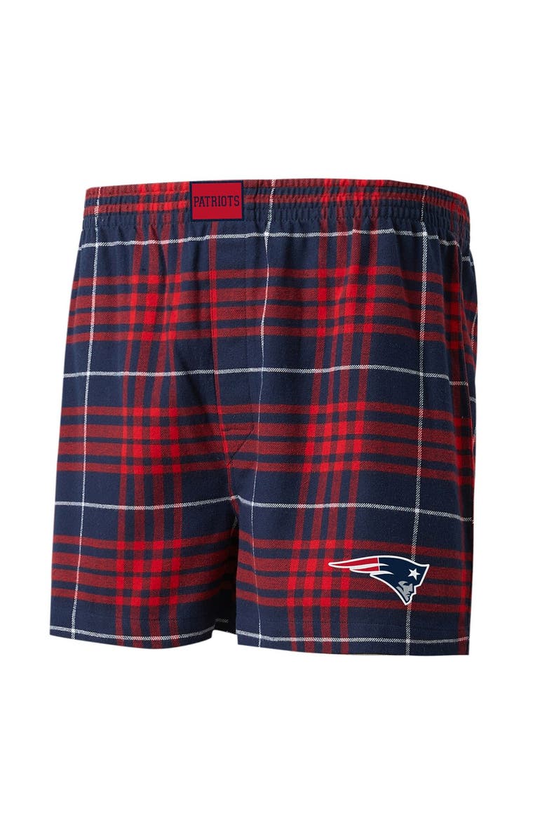 CONCEPTS SPORT Men's Concepts Sport Navy/Red New England Patriots Concord Flannel Boxers, Main, color, 
