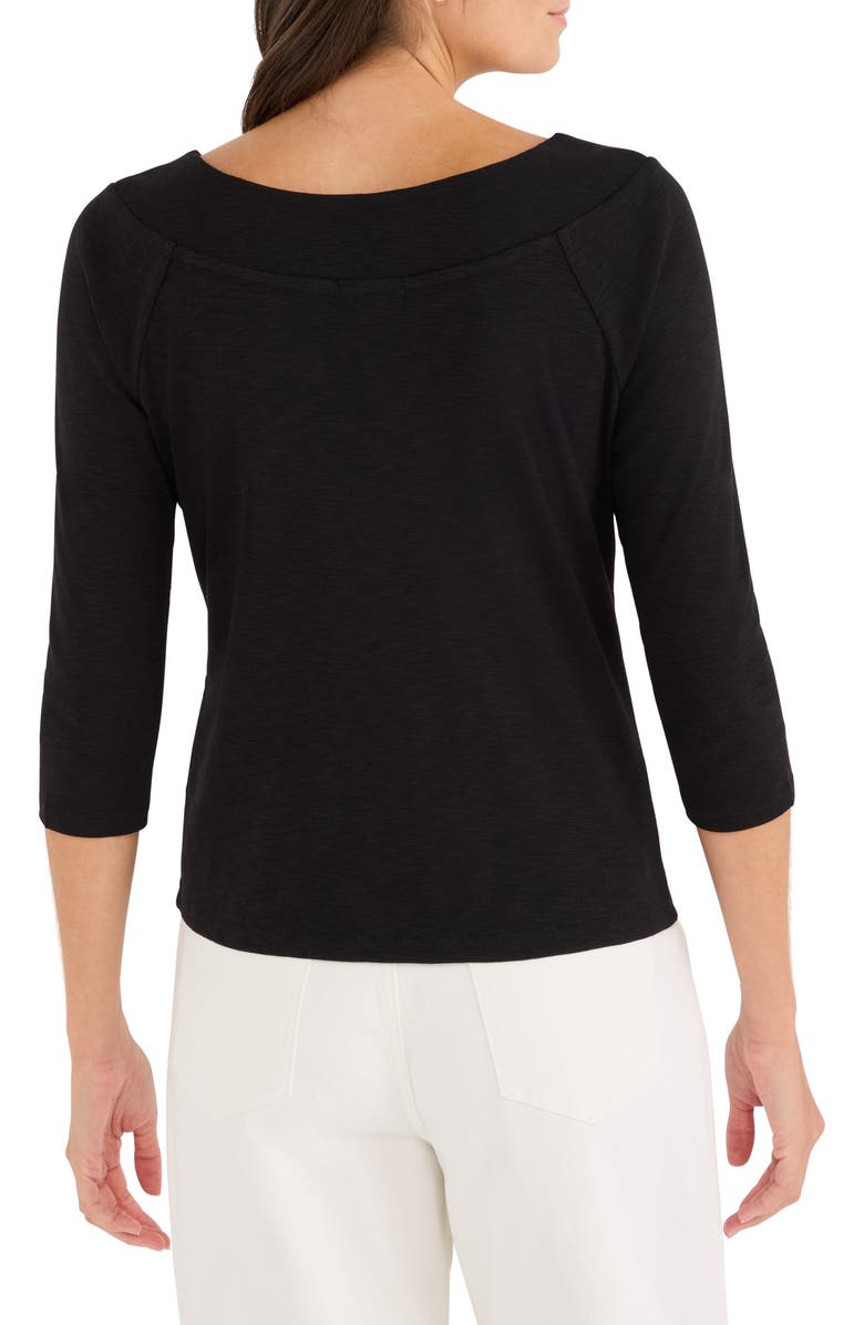 NZT by NIC+ZOE Boat Neck Three-Quarter Sleeve Cotton Blend Top, Alternate, color, 