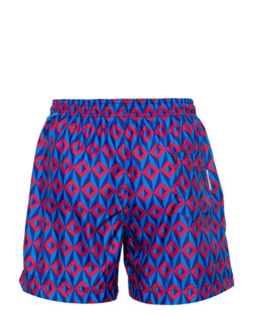 Peninsula Swimwear Ponente Geometric-print Swim Shorts In Blue