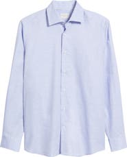 Jack Victor Danforth Stretch Cotton & Linen Blend Dress Shirt