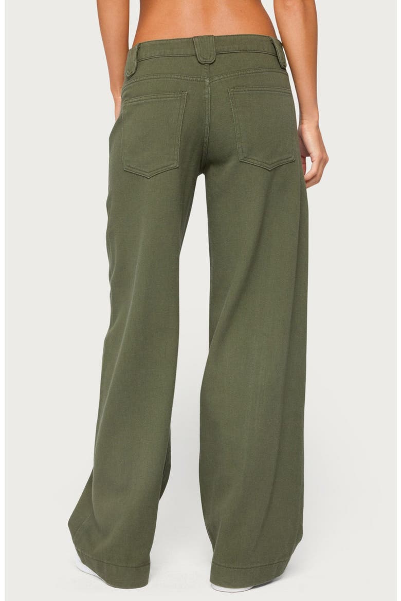 Pascale Stitched Low Rise Wide Leg Jeans, Alternate, color, OLIVE