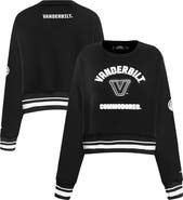 PRO STANDARD Women's Pro Standard  Black Vanderbilt Commodores Pearl Cropped Pullover Sweatshirt