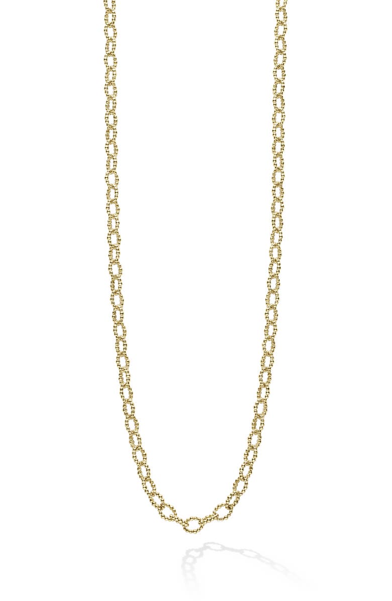 LAGOS Signature Caviar Beaded Link Necklace, Main, color, Gold