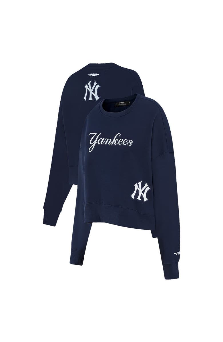 PRO STANDARD Women's Pro Standard Navy New York Yankees Game Day Classics Crewneck Pullover Sweatshirt, Main, color, 