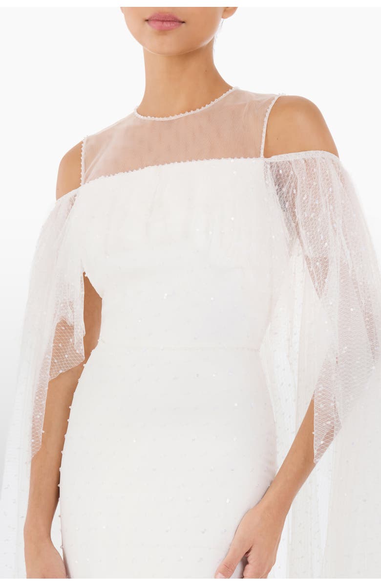 Jenny Packham Trevi Ruffled Dress, Alternate, color, Ivory