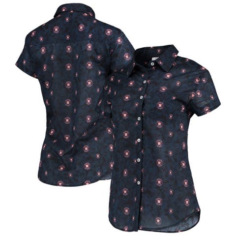 Women's FOCO Navy Houston Astros Floral Button Up Shirt