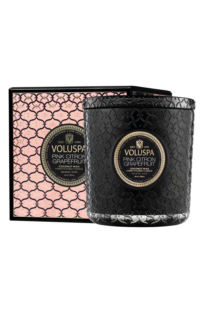 Voluspa Pink Citron Grapefruit Boxed Luxe Candle, Main, color, 