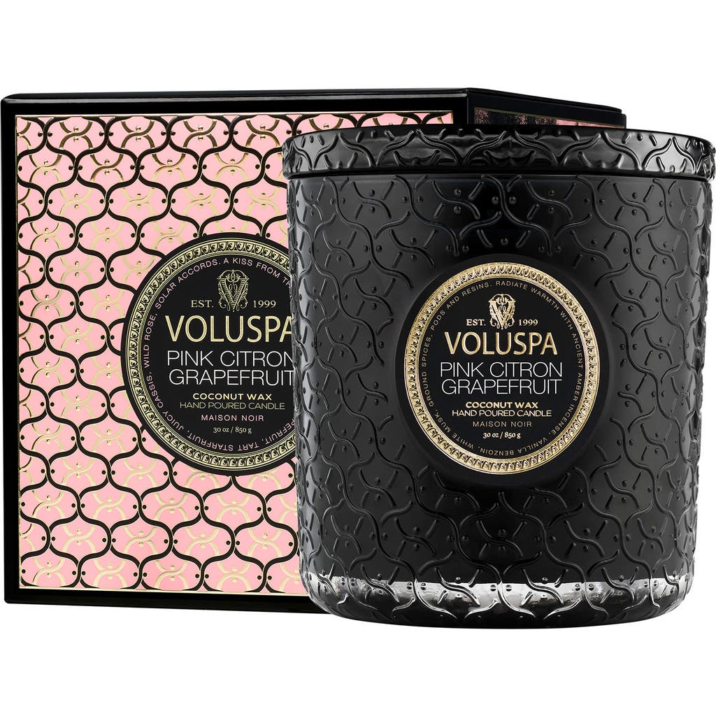 Voluspa Pink Citron Grapefruit Boxed Luxe Candle In Pink