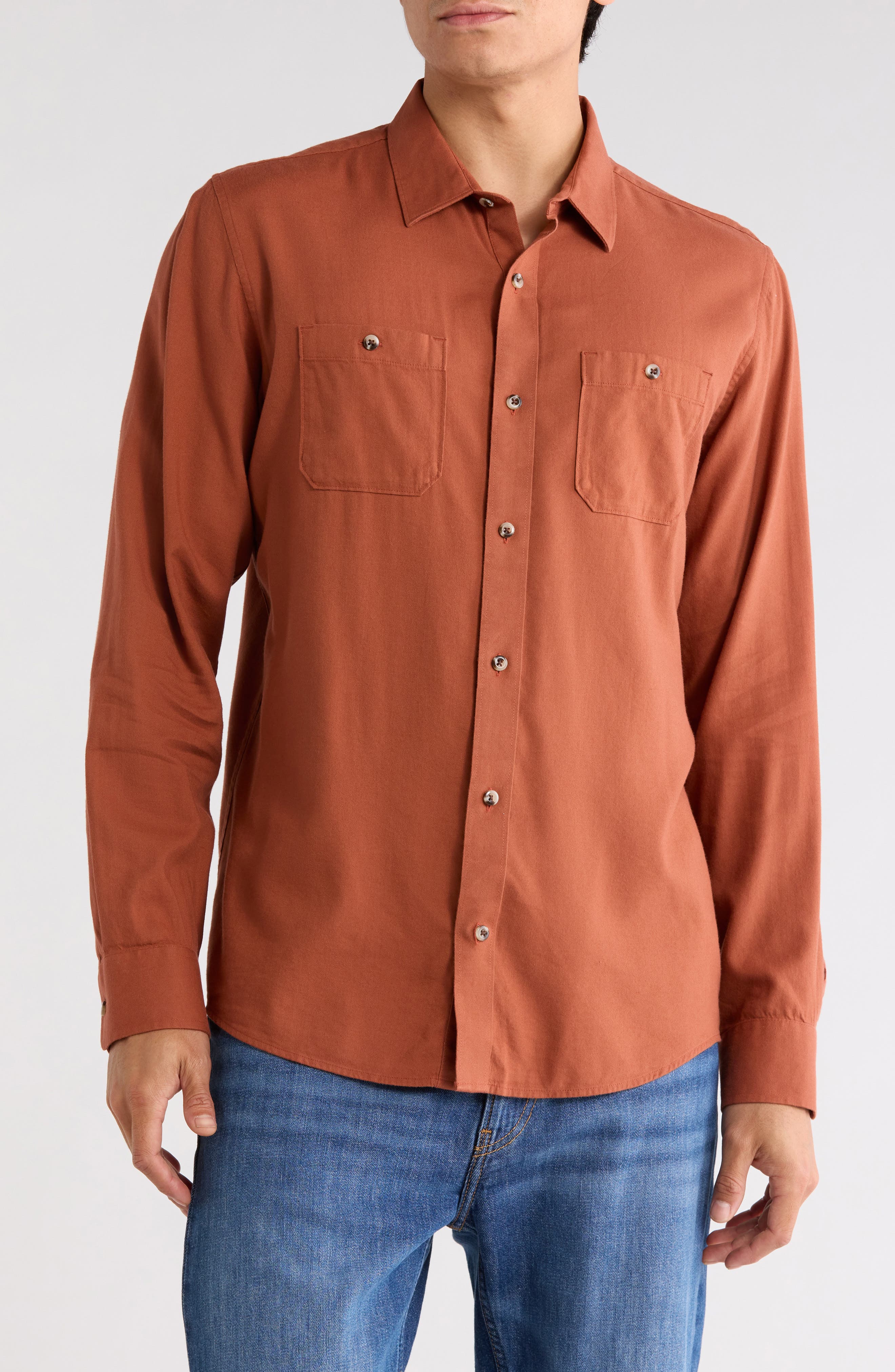 Cloud Flannel Button-Up Shirt
