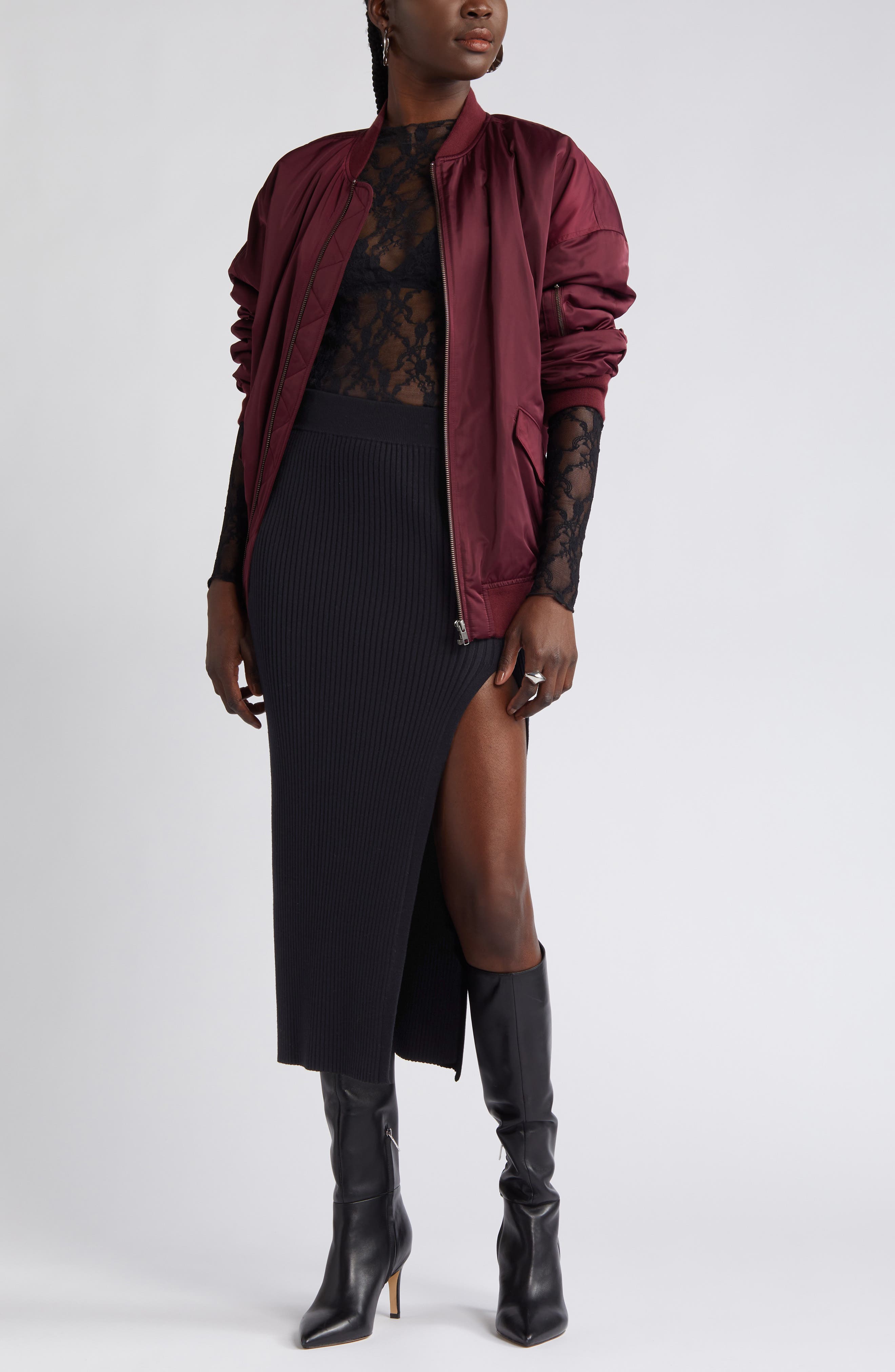 Rib Sweater Skirt - image 2