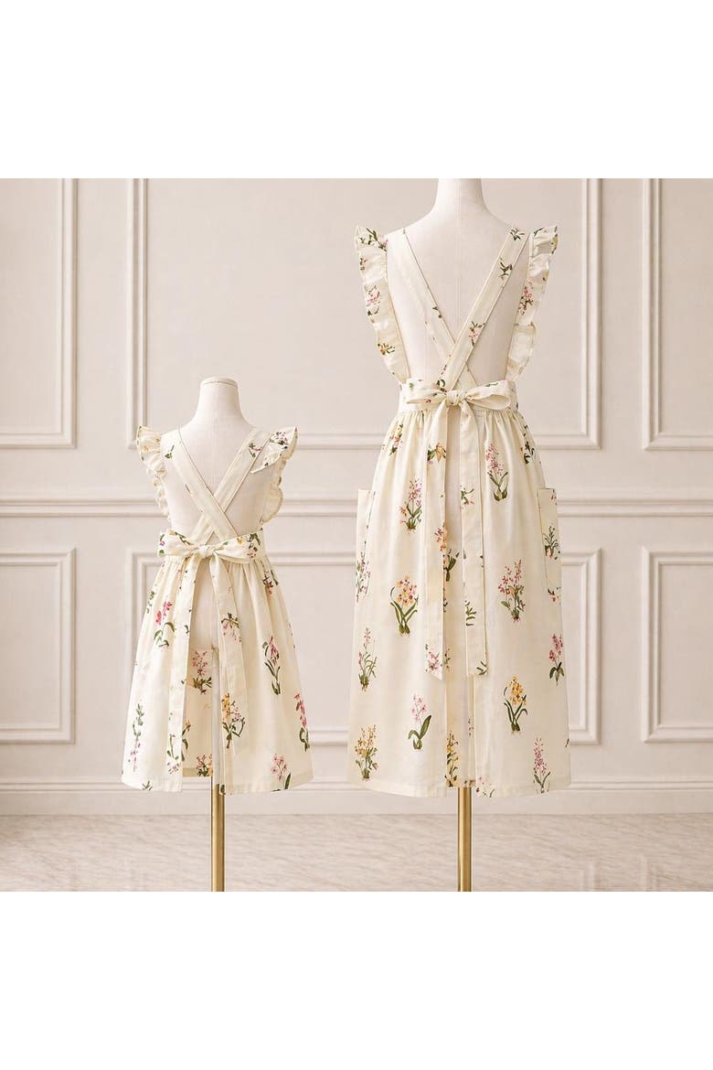 Botanical Orchid Little Hostess Apron, Alternate, color, S (2-5)