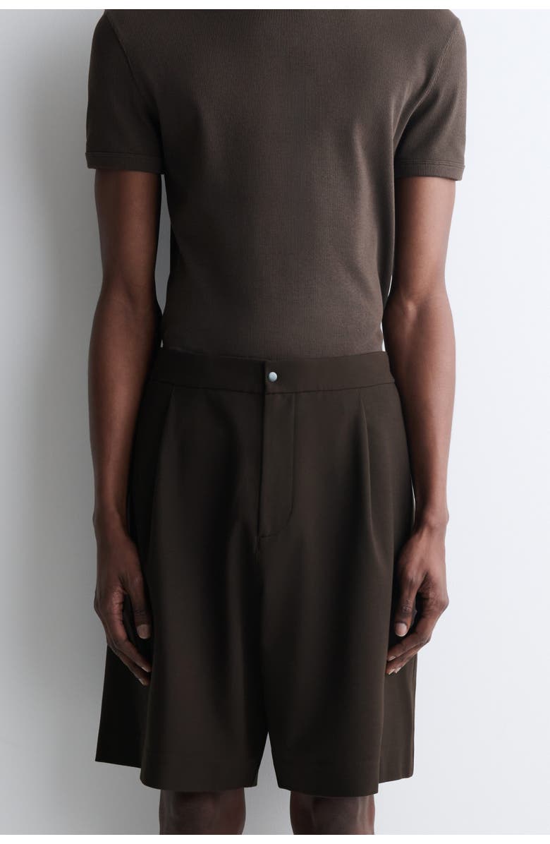 COS Milano-jersey Shorts, Alternate, color, Brown