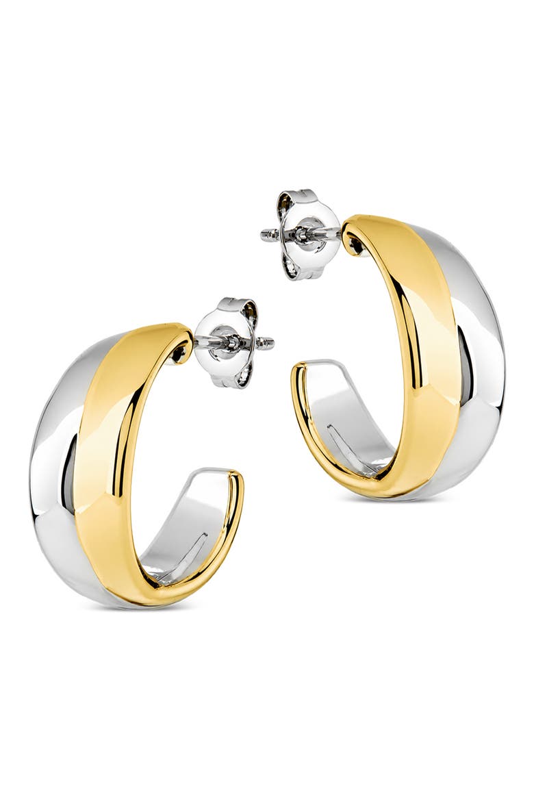 Gretchen Two-Tone Huggie Hoop Earrings, Alternate, color, DUAL TONE