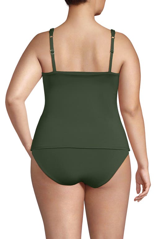 Lands' End Macrame Tankini Top In Rich Olive Green