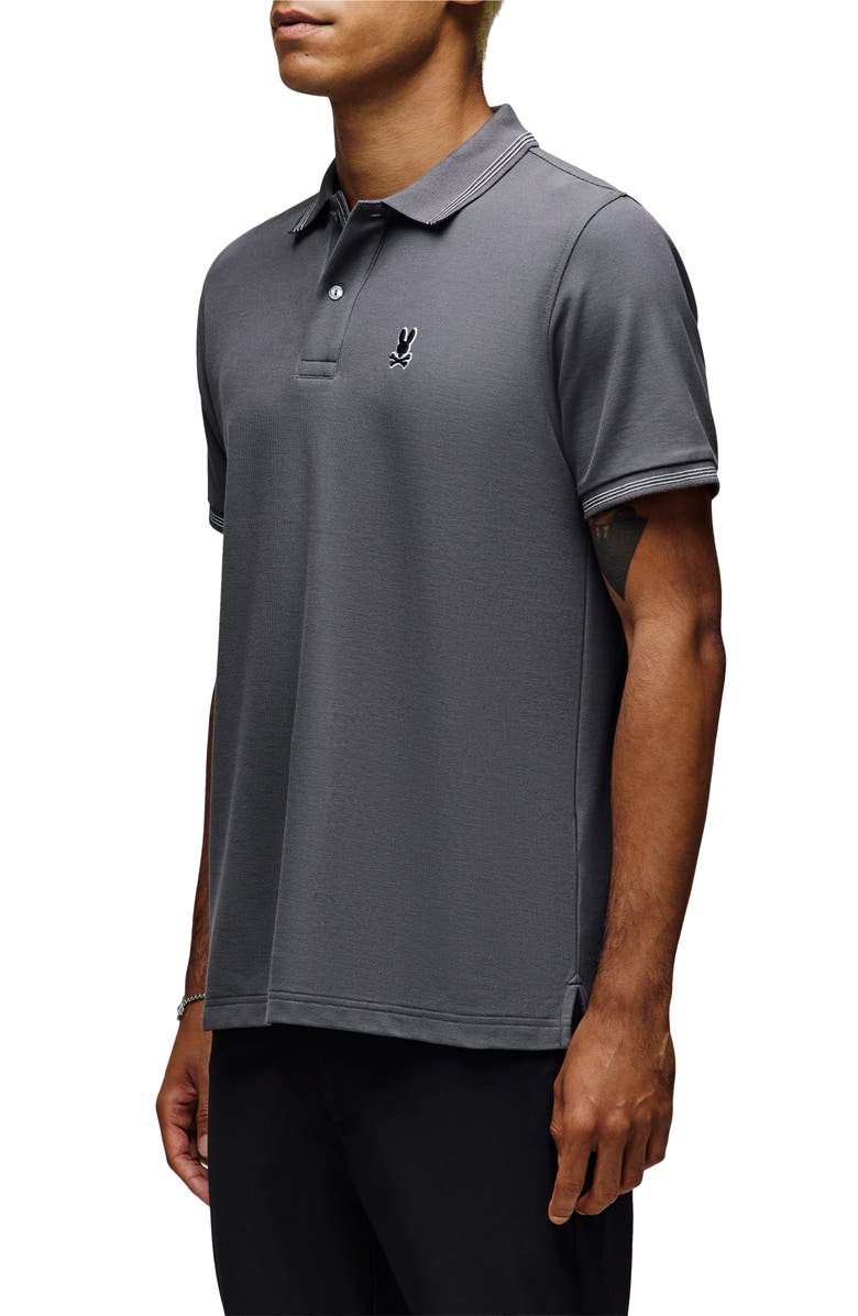 Psycho Bunny Hart Tipped Pima Cotton Piqué Polo, Alternate, color, Blackened Pearl