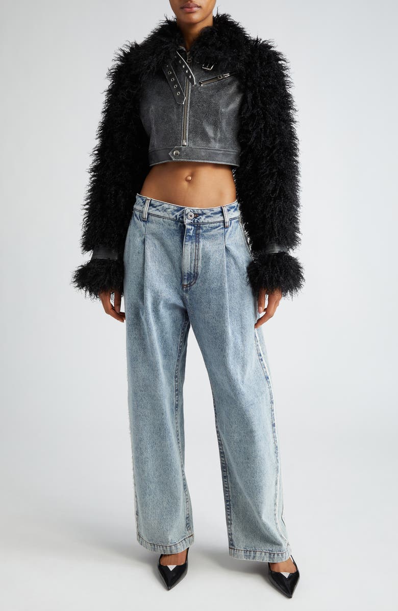 Vaquera Wide Leg Denim Tuxedo Trousers, Alternate, color, 