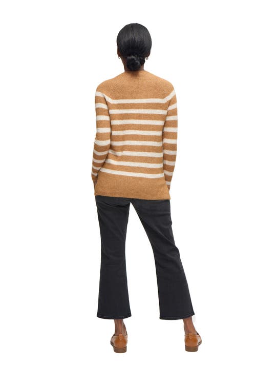 Ingrid & Isabel Raglan Maternity Mock Neck Sweater In Brown