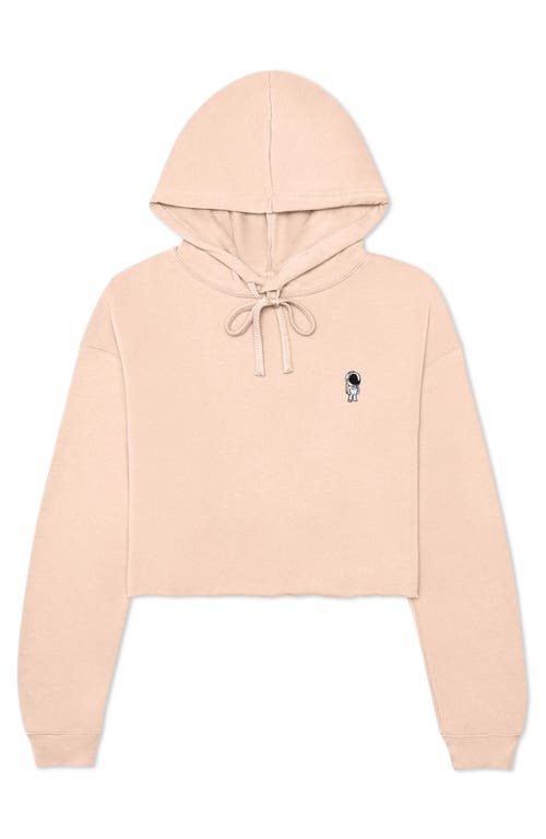 Dalix Astronautt Cropped Fleece Hoodie In Peach