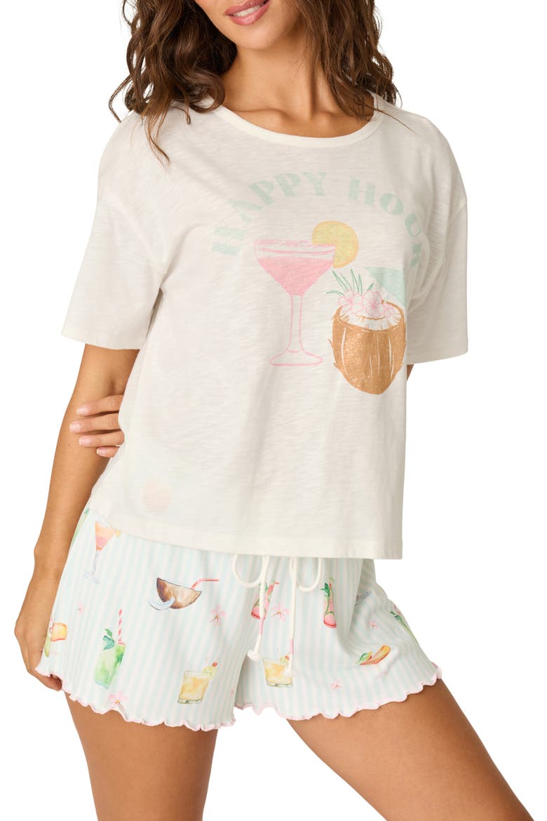 Happy Hour Graphic Sleep Tee, Main, color, IVORY